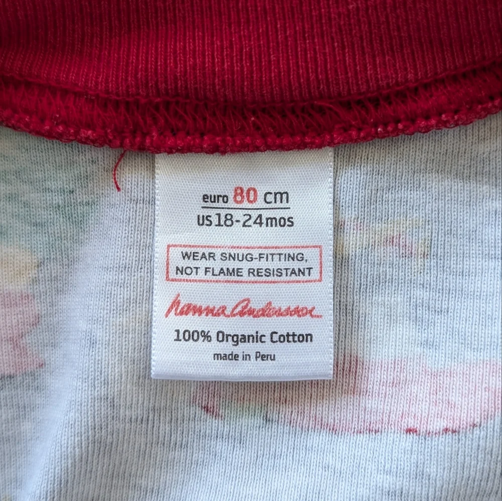 Hanna Andersson Holiday Print Sleeper In A Day With Santa Blue 18-24 Months